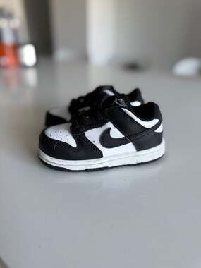 Nike Dunk Low TD 'Panda' Black White Shoes Toddler Size 6C